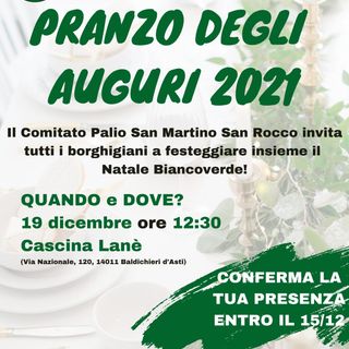 La locandina del pranzo natalizio biancoverde La locandina del pranzo natalizio biancoverde