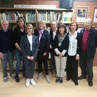 La professore Merante con il consiglio della Biblioteca