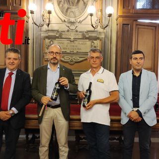 Da sinistra: l'assessore Origlia, il sindaco Rasero, il presidente di C.A.M.E.A. Fabio Gaiotto e il direttore di Coldiretti Asti Diego Furia