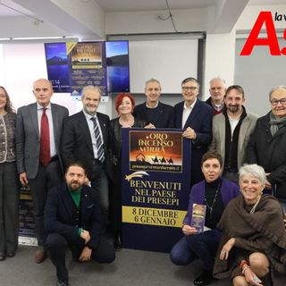Due momenti (la seconda foto a fine articolo) della conferenza stampa di presentazione della manifestazione. Nelle foto successive, alcuni dei presepi