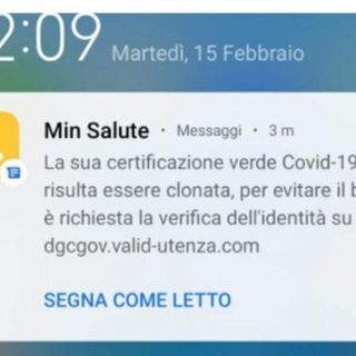 Screenshot del messaggio fake finalizzato a carpire i dati personali delle vittime