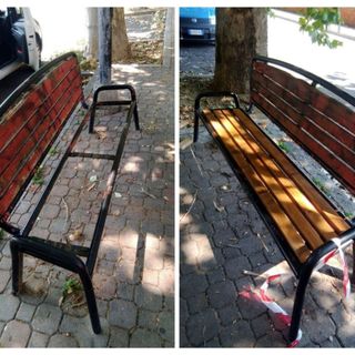 I lavori di riqualificazione in viale Pilone, non fermano il vandalo delle panchine