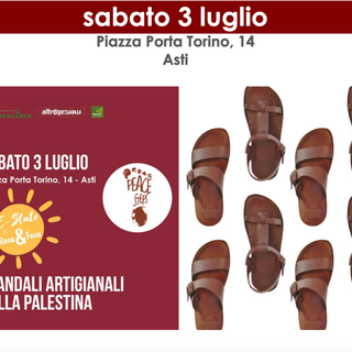 Sabato al NaturaSì di Asti i sandali palestinesi in cuoio