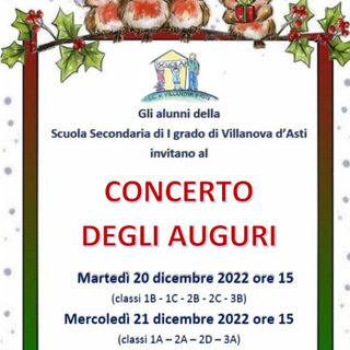 Concerto di Natale per l’Istituto Comprensivo di Villanova d’Asti