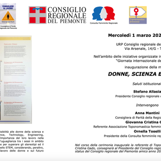 Domani a Torino l'inaugurazione della mostra &quot;Donne, scienza e lavoro&quot;, di Toponomastica Femminile