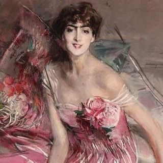 Signora in rosa, opera di Boldini del 1916