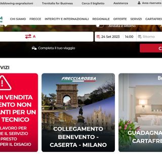 L'avviso che campeggia da ore sull'home page del sito di Trenitalia
