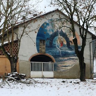 il murale tra la neve