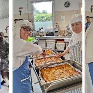Nelle foto Marco Pieri (oresidente Cooperativa Argo – Trattoria Villa Quaglina) con Demba