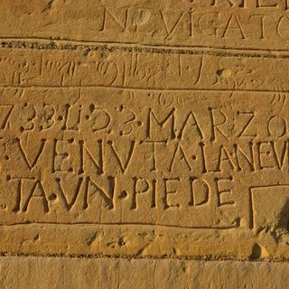 Uno dei graffiti della chiesa di Casorzo