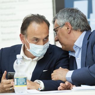 Il presidente Cirio con l'assessore alla Sanità Icardi (foto d'archivio)