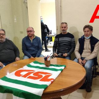 Un'immagine della conferenza stampa indetta questo pomeriggio. Al centro della foto, Massimiliano Lamattina