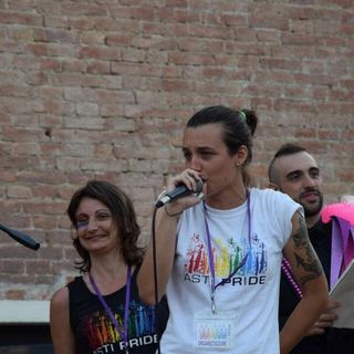 Vittoria Briccarello (in primo piano), ritratta durante una manifestazione dell'associazione