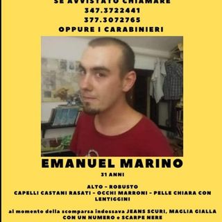 Volantino scomparsa Emanuel Marino