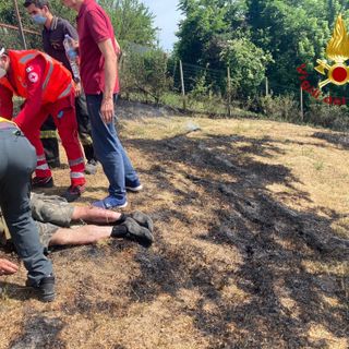 Asti: uomo rimasto ustionato in un incendio sterpaglie in zona Valmanera