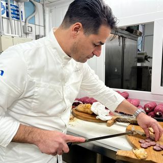 Pasquale Palamaro durante il press tour al Marificio