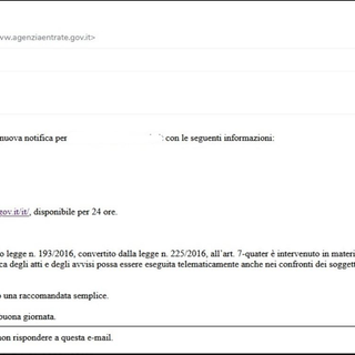 Nuova campagna di phishing tramite false notifiche amministrative. Nel mirino l'Agenzia delle Entrate