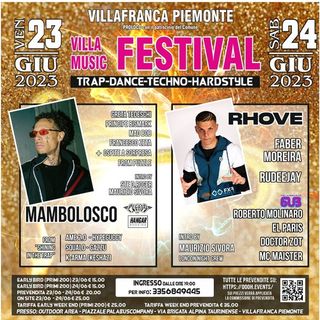 Mambolosco e Rhove protagonisti del festival trap, dance, techno e hardstyle di Villafranca Piemonte (To)