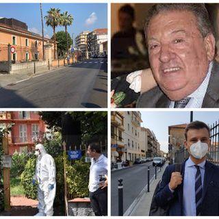 Un collage di immagini relative l'omicidio Amoretti