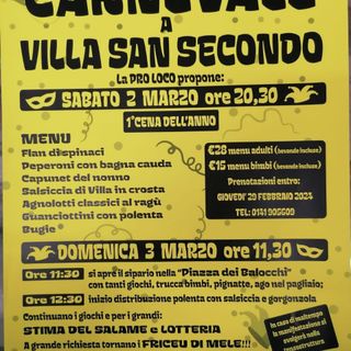 A Villa San Secondo si festeggia il Carnevale