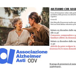 Alzheimer Asti prosegue online le attività di supporto ai malati e alle loro famiglie