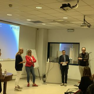 L'apertura del corso, da sinistra: Alessia Linsalata, Mariuccia Mutton, Renza Berruti, Francesco Arena, Roberto Zanelli