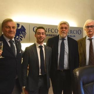 Il presidente Pia con Toscano, il direttore Bruno e il vice presidente Fenoglio