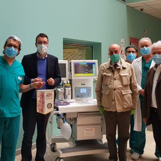 Il Commissario dell'ASL AT Giovanni Messori Ioli ed  Alessandro Bianchi, Direttore della Rianimazione, il presidente Carlo Alberto Goria, Luigi Gentile, Direttore SC Diabetologia, Gino Montalcini. Paolo Pisani, Direttore SC ORL, Vincenzo Torchia, Coordinatore Infermieristico