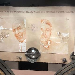 Disegno realizzato dal pittore Massimo Ricci in occasione dei cent'anni della cantina