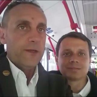Massimo Cerruti e Marco Allegretti sui bus locali
