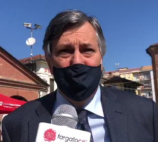 L'assessore regionale alla Sanità Luigi Genesio Icardi questa mattina a Cavallermaggiore