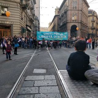Manifestazione no vax a Torino nel marzo scorso