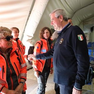 Angelo Borrelli incontra e saluta gli operatori dell'EMT della Regione Piemonte