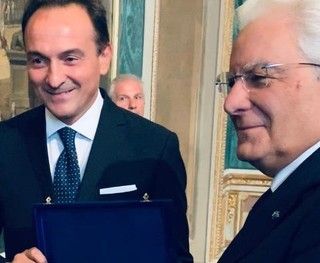 Una foto d'archivio del governatore Cirio con il Presidente Mattarella