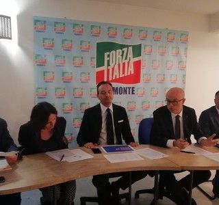 Alberto Cirio con i responsabili piemontesi dei partiti del centrodestra