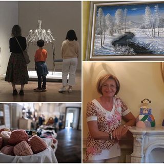 Saluzzo, momenti di Start 2022 nel fine settimana fino all'8 maggio. In foto un'opera di Nino Parola e le bambole di Giuliana Risso Rivoira