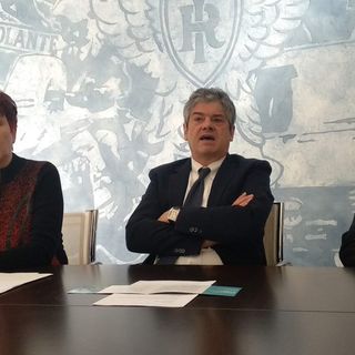Nella foto, da sinistra: Stefano Ceveriati (capo di Gabinetto della Questura), la dott.ssa Faranda Cordella, il presidente Amalberto e il direttore dell'Unione Industriale Maurizio Spandonaro