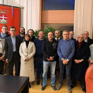 Il presidente Lanfranco con il consiglio direttivo della Croce Verde