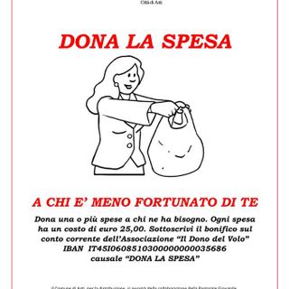 Emergenza coronavirus: assessorato comunale alle Politiche Sociali e “Dono del Volo” ancora insieme per “Dona la spesa”