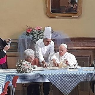 Fratelli Antoniazzi e San Bernardo hanno &quot;dissetato&quot; Papa Francesco al pranzo della domenica