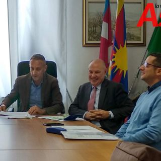 Massimo Cerruti, Alberto Pasta e Davide Giargia ritratti nel corso della conferenza stampa