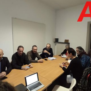 Un'immagine della conferenza stampa di questo pomeriggio. Mancano i consiglieri Ferlisi, Motta e Anselmo, giunti a conferenza in corso