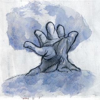 Nell'immagine, la mano-albero di Andrea Franzosi