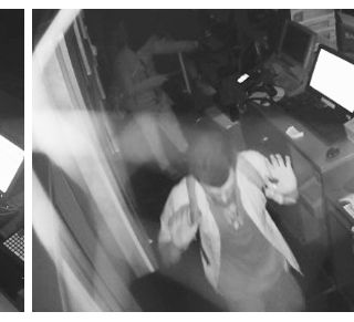 Le fasi della rapina, riprese da una telecamera di sicurezza della sala slot