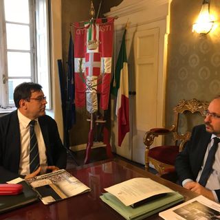 Il garante Mellano con il sindaco Rasero durante una visita ad Asti