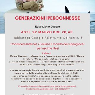 Un incontro, in programma presso la Biblioteca Astense, illustrerà opportunità e pericoli del Web