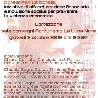 A Cortazzone una serata “Donne per le donne” contro la violenza economica