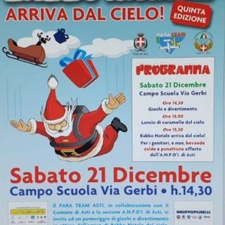 Oggi pomeriggio tutti al campo scuola di via Gerbi: arriveranno i Babbo Natale paracadutisti!