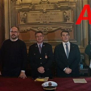 Il sindaco Maurizio Rasero, il comandante Riccardo Saracco e l'assessore Marco Bona