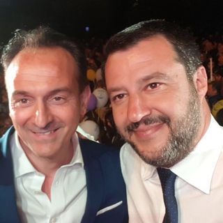 Cirio ritratto con Matteo Salvini, leader della Lega egemone di voti in Piemonte